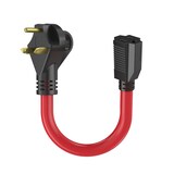 Energizer 12-in 30F/15M Amp Electrical Dogbone Adapter, Red Composite_or_Mixed