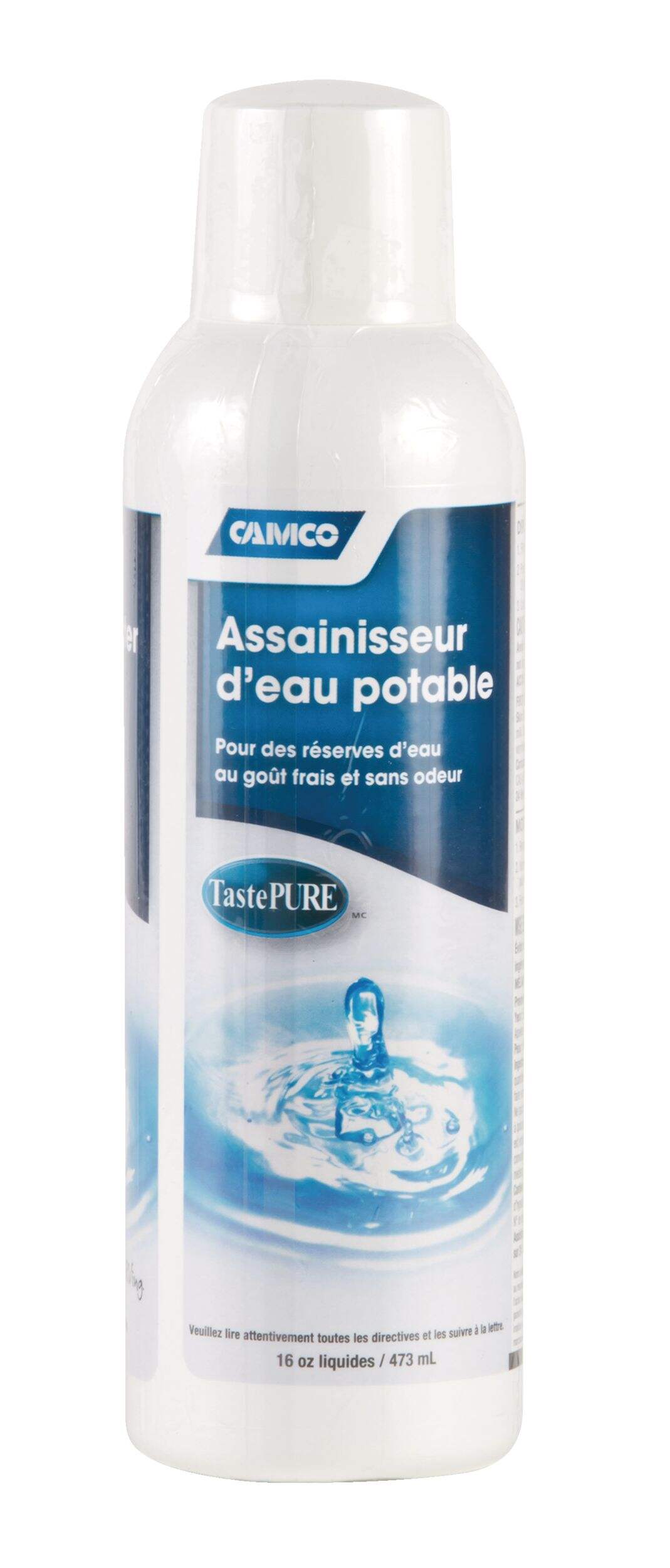 Rafraîchisseur d’eau CAMCO TastePURE pour réservoirs d’eau, 473&nbsp;mL Front_Flat