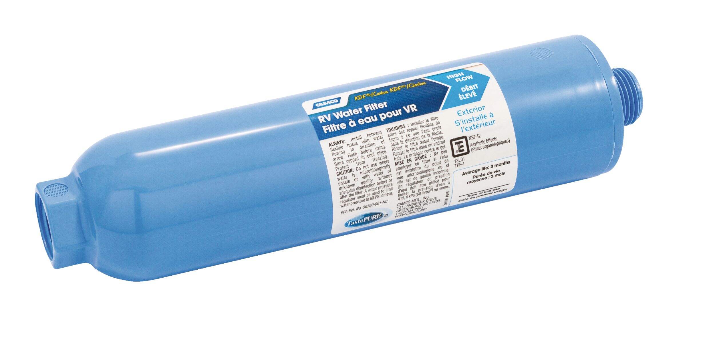 CAMCO TastePURE RV Water Filter, Large Front_Three_Fourths_Angled_Left