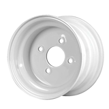 Carlisle White Trailer Wheel (4 Lug), 8x3.75 Front_Three_Fourths_Angled_Right