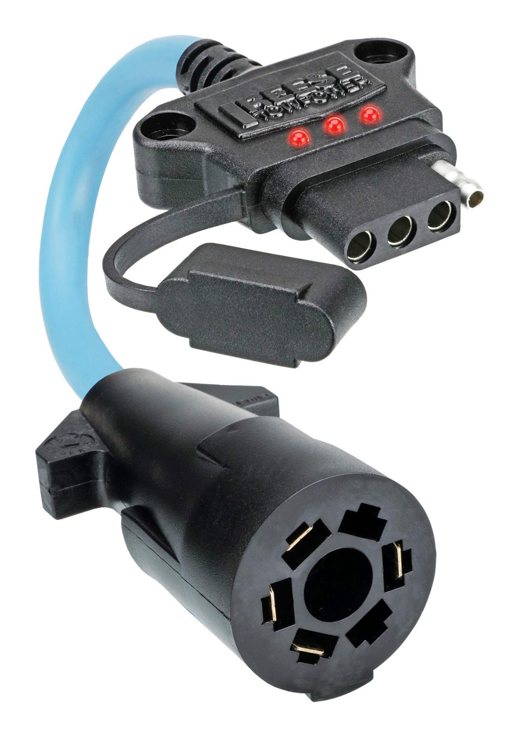 REESE Towpower 7-Way to 4-Way Wiring Adapter with LED Circuit Tester Front_Elevated