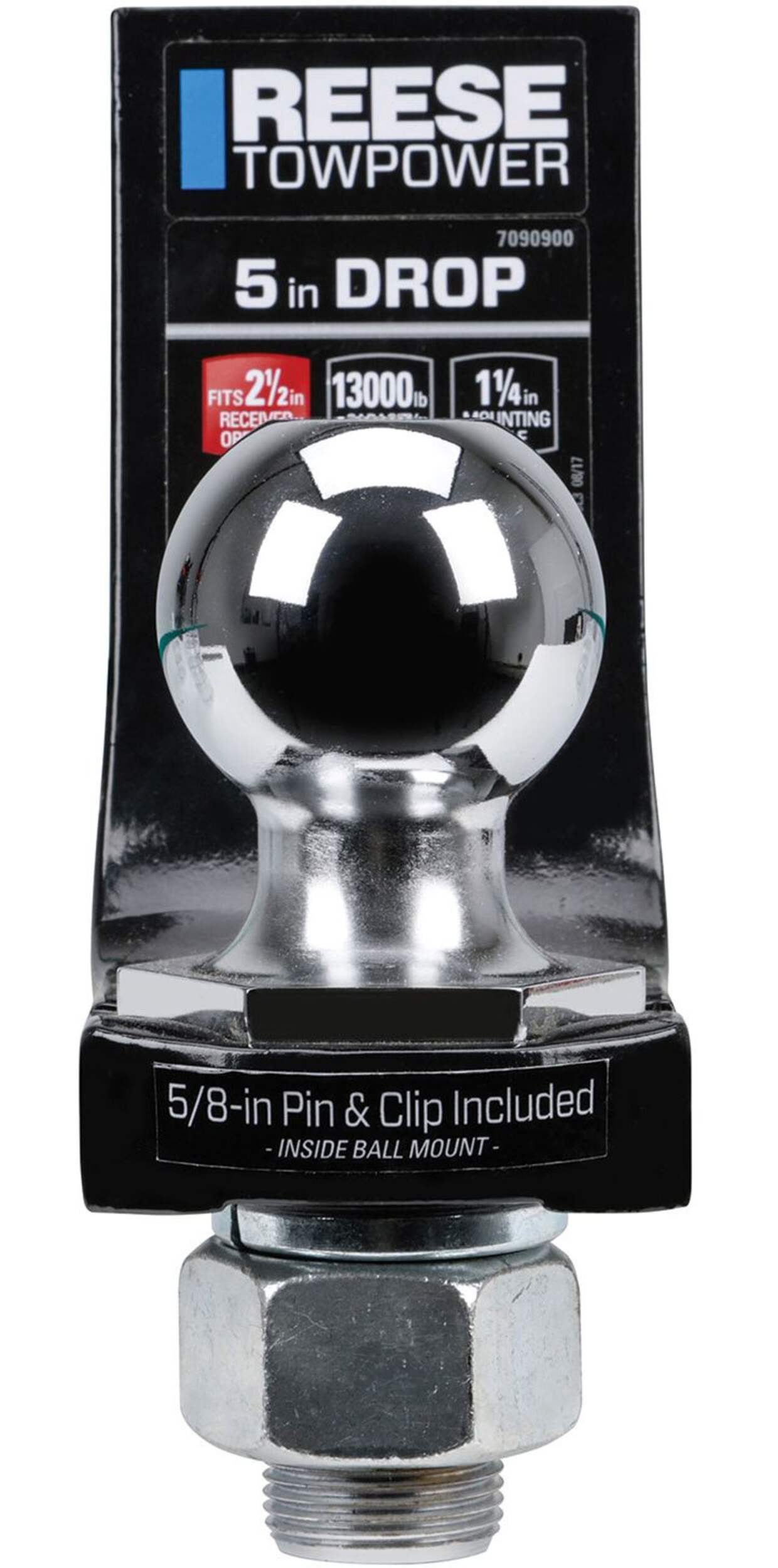 REESE Towpower Interlock® Trailer Hitch Ball Mount Starter Kit, 5-in Drop Front_Flat