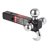 MotoMaster Towing Tri-Ball Mount with Hook, 2-in Receiver Front_Three_Fourths_Angled_Right