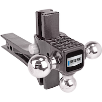 REESE Towpower Adjustable Tri-Ball Trailer Hitch Ball Mount Front_Three_Fourths_Angled_Right