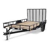 Remorque utilitaire True North avec porte, 77 po x 12 pi, noir Front_Three_Fourths_Angled_Left