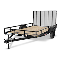 Remorque utilitaire True North avec porte, 77 po x 12 pi, noir Front_Three_Fourths_Angled_Left