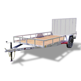 True North 77-in x 12-ft Utility Trailer With Gate, Silver Front_Angled_Left