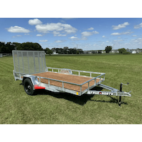 True North 77-in x 12-ft Utility Trailer With Gate, Silver Back_Angled_Right