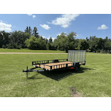 True North 83-in x 14-ft Utility Trailer With Gate & Side ATV Ramps, Black Front_Angled_Left