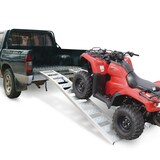 CargoMaster Aluminum Arched Loading Ramps Pair with Adjustable Straps, 90 x 12-in, 2-pc Front_Three_Fourths_Angled_Right