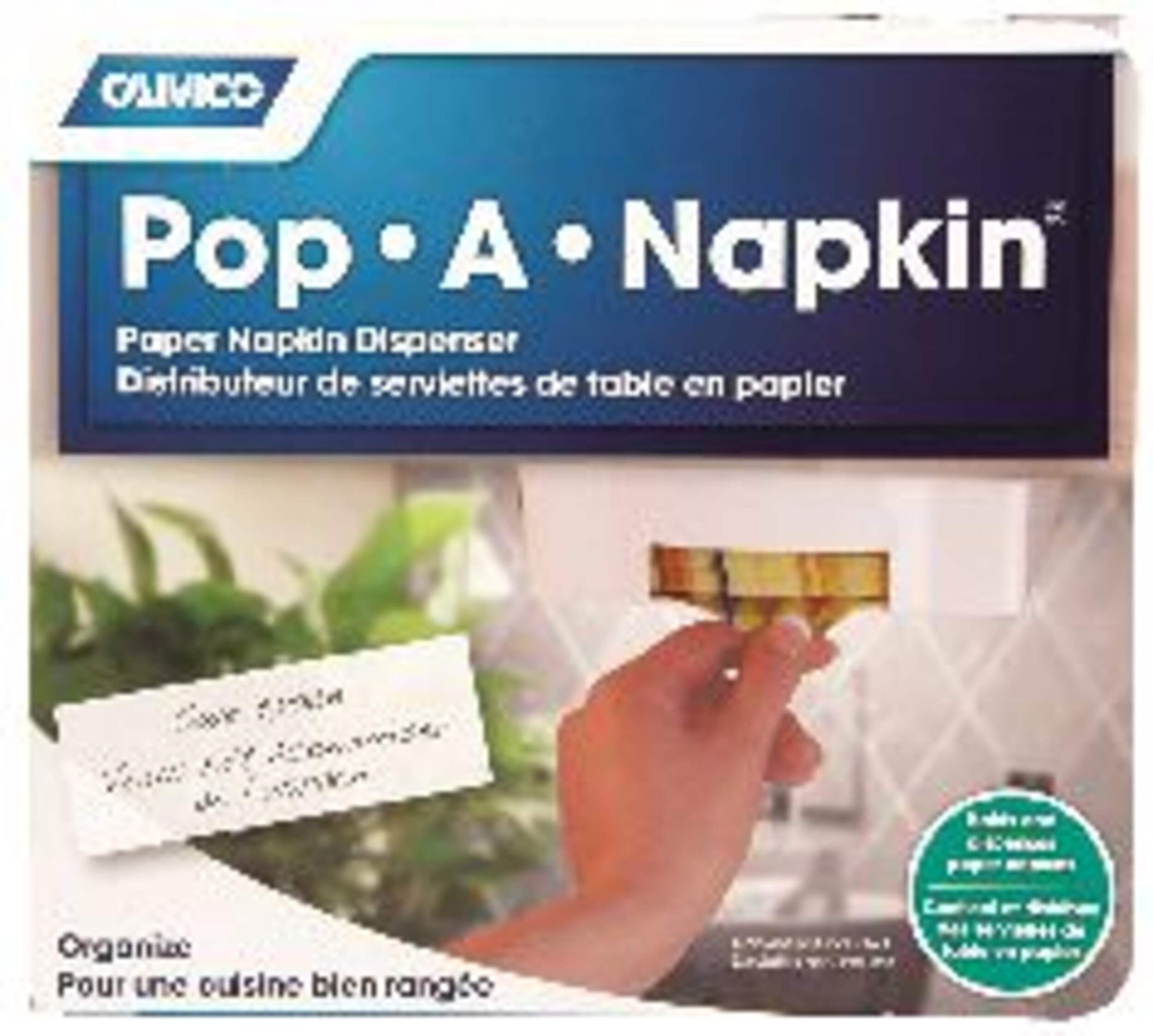 Distributeur de serviettes de table en papier CAMCO&nbsp;57041 Pop-A-Napkin, blanc Front_Flat