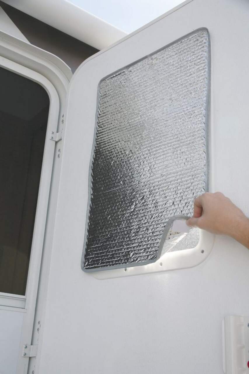 CAMCO UV Resistant Reflective/Thermal RV Door Window Cover, 16.25-in x  25.25-in