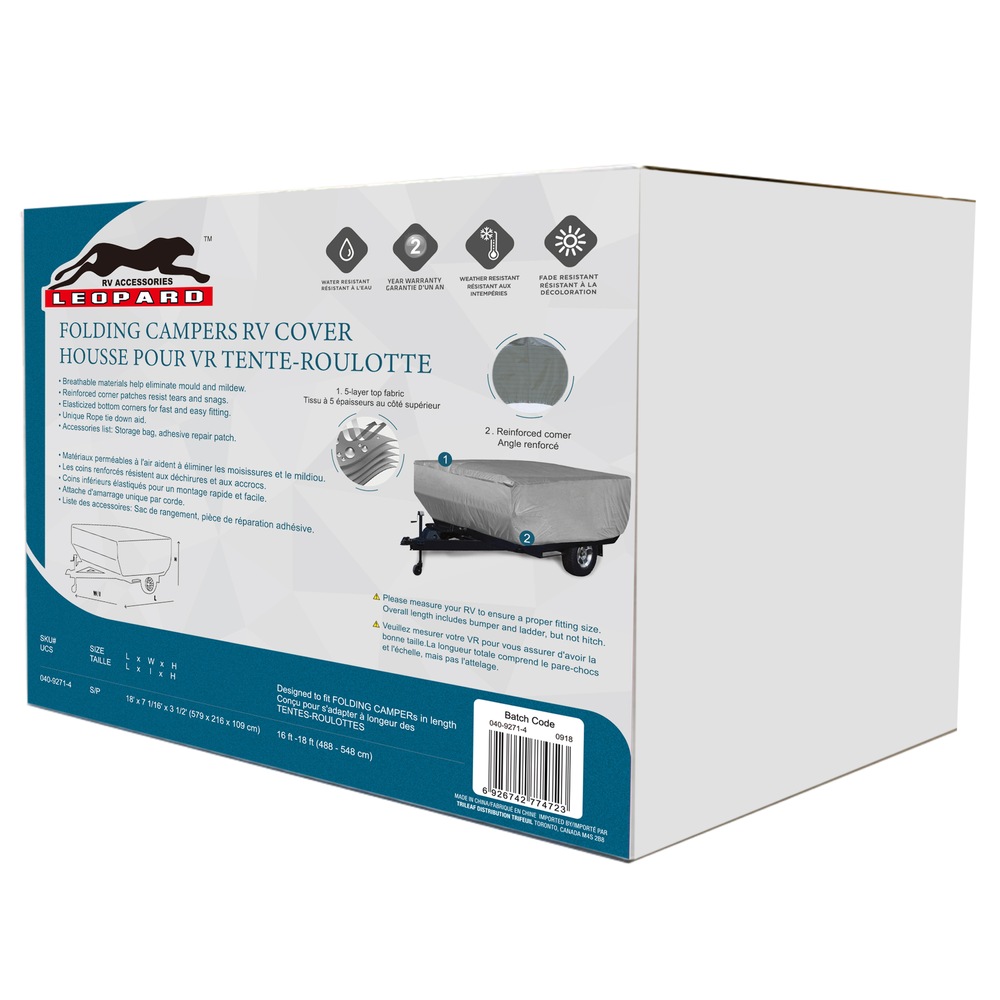 Leopard Pop up 5Ply Folding Camper RV Coverfits 1618ft Canadian Tire