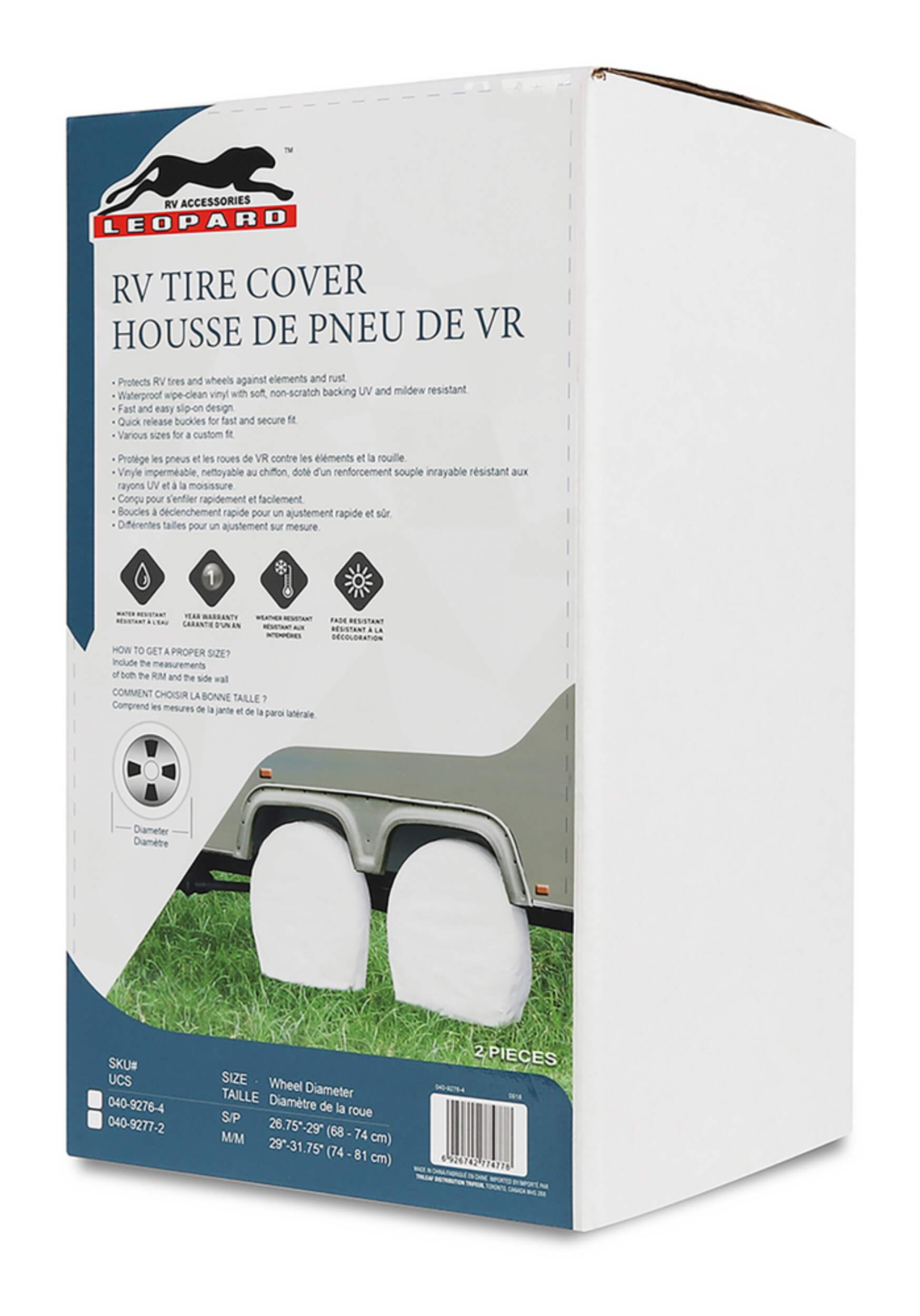 Leopard Waterproof RV Tire Cover, 2931.75in, 2pk Canadian Tire