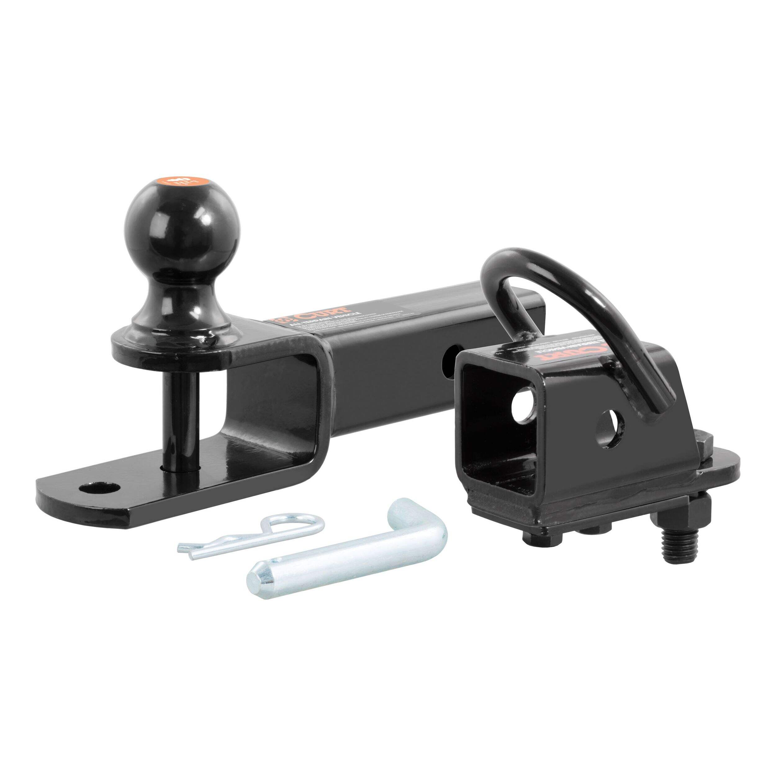 CURT ATV Towing Starter Kit with 2-in Shank & 2-in Trailer Ball Front_Three_Fourths_Angled_Left
