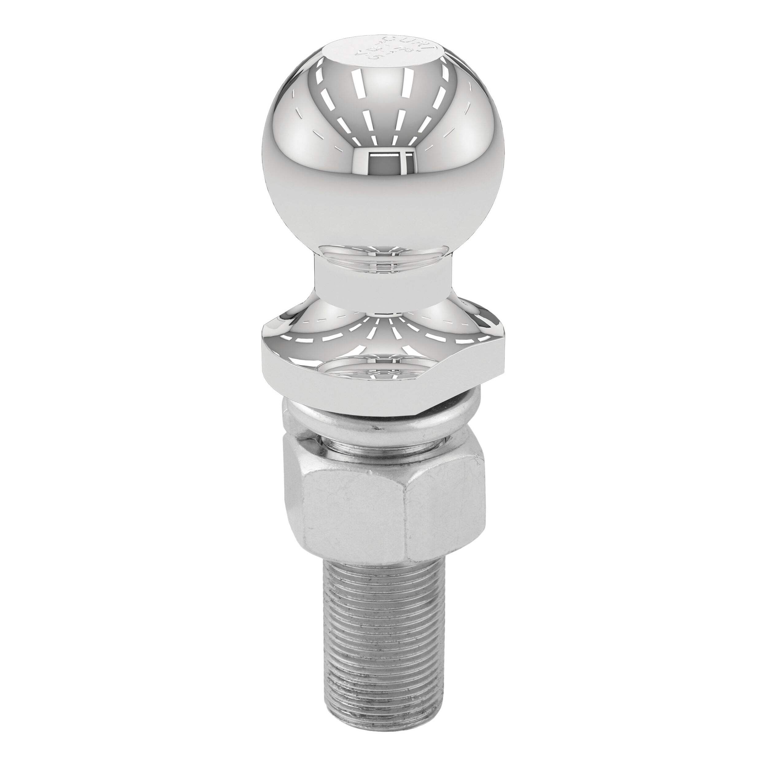CURT 40017 1-7/8-in Trailer Ball (1-in x 3-in Shank, 3,500 lbs., Chrome) Front_Flat
