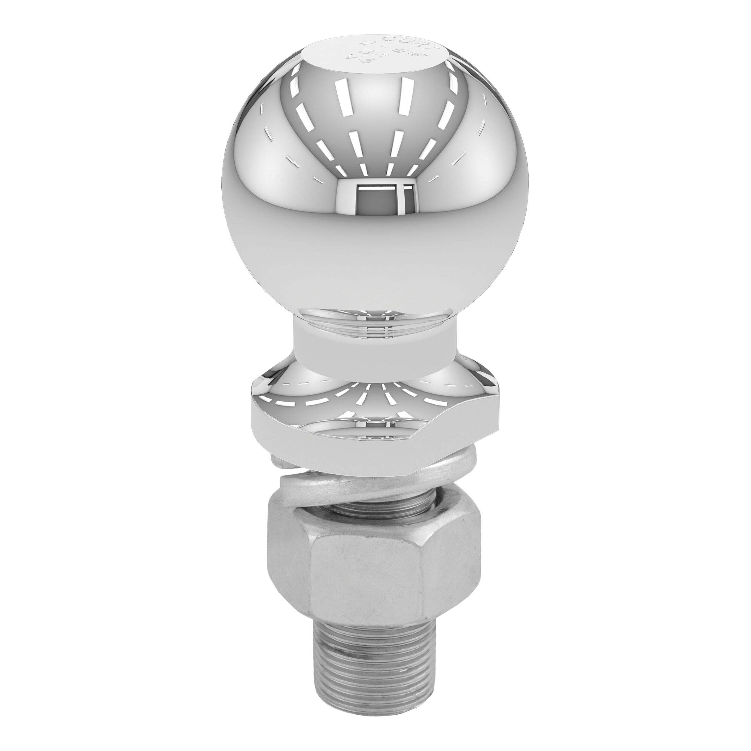CURT 40007 2-5/16-in Trailer Ball (1-in x 2-1/4-in Shank, 10,000 lbs, Chrome) Front_Flat