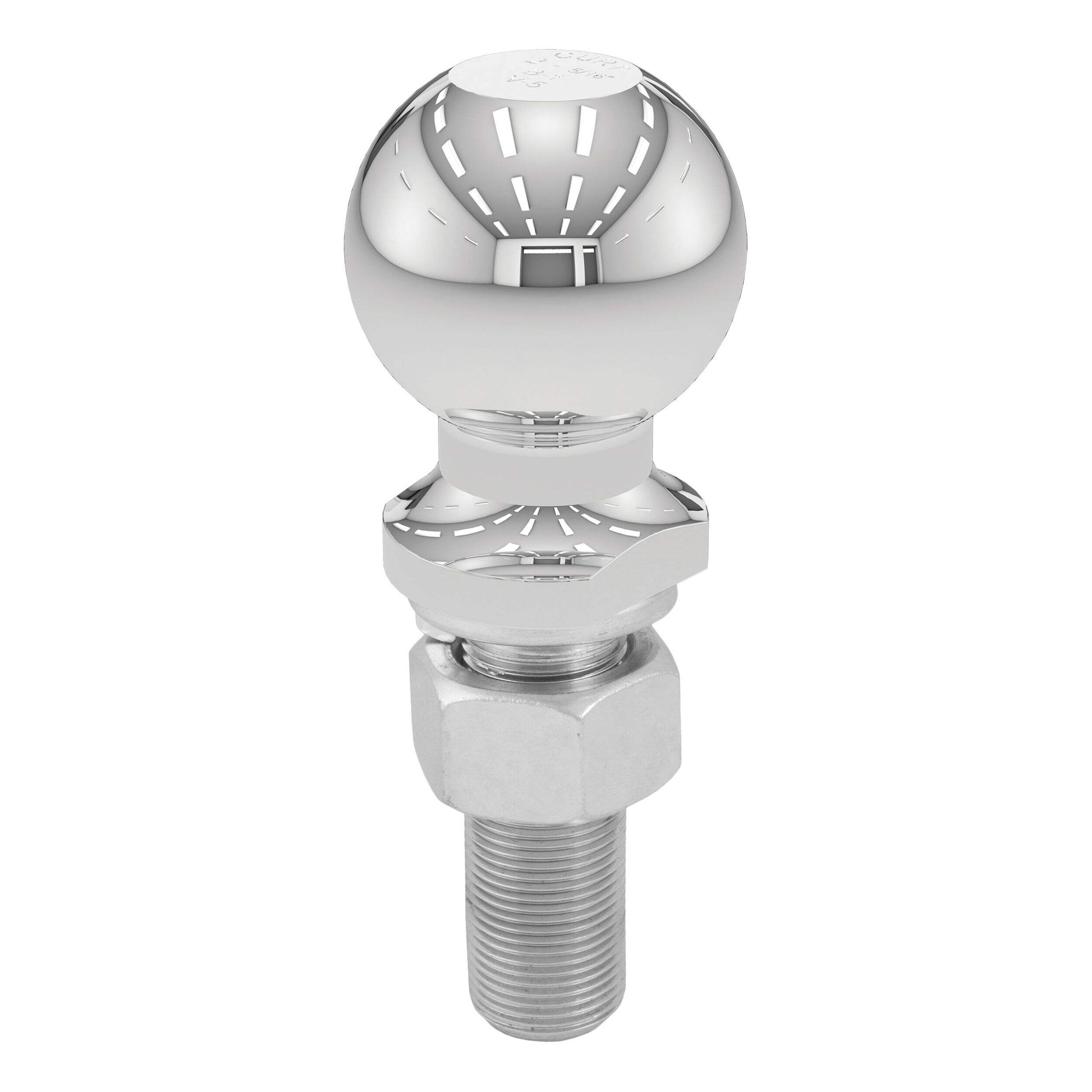 Boule d'attelage de 2 5/16 po CURT 40021 (tige 1 x 3 po, 6 000 lb, chromé) Front_Flat