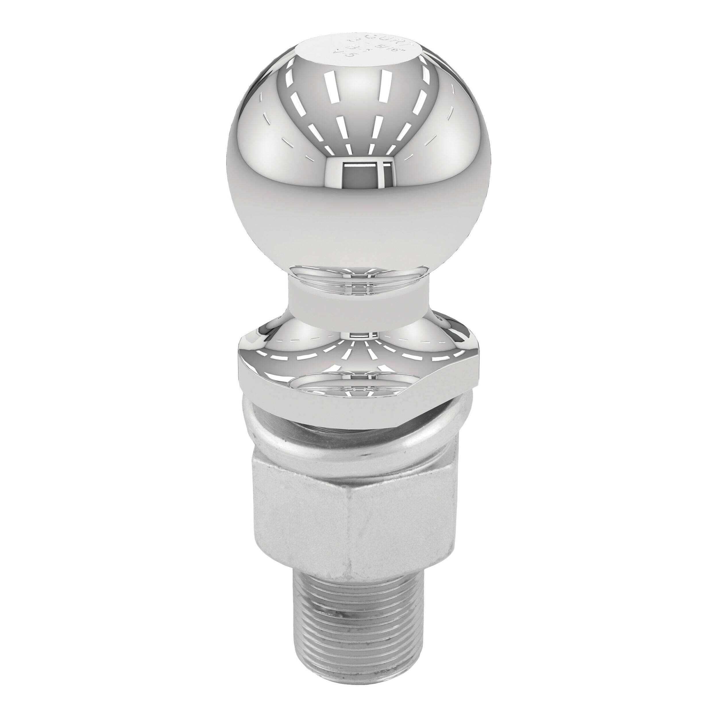 CURT 40022 2-5/16-in Trailer Ball (1-1/4-in x 3-in Shank, 6,000 lbs, Chrome) Front_Flat