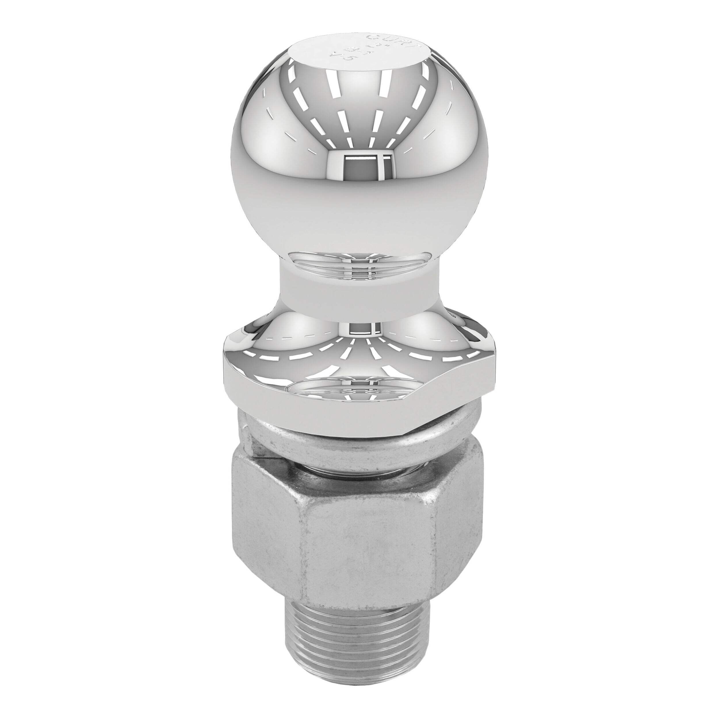 CURT 40090 2-in Trailer Ball (1-1/4-in x 2-5/8-in Shank, 10,000 lbs, Chrome) Front_Flat