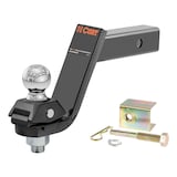 CURT 45144 7,500-lb RockerBall Cushion Hitch with 2-in Ball and 5-in Drop Front_Three_Fourths_Angled_Left