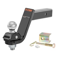 CURT 45144 7,500-lb RockerBall Cushion Hitch with 2-in Ball and 5-in Drop Front_Three_Fourths_Angled_Left