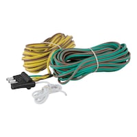CURT 57220 4-Way Flat Vehicle Connector Plug & Socket with 20-ft Wire Composite_or_Mixed