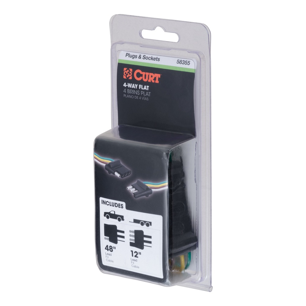 CURT 4Way Connector Plug & Socket with 12in & 48in Wires Canadian Tire
