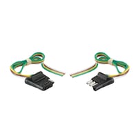CURT 58304 4-Way Flat Connector Plug & Socket with 12-in Wires Each Front_Angled_Left