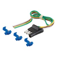 CURT 4-Way Flat Trailer Side Connector Plug with 12-in Wires & Hardware Front_Three_Fourths_Angled_Left