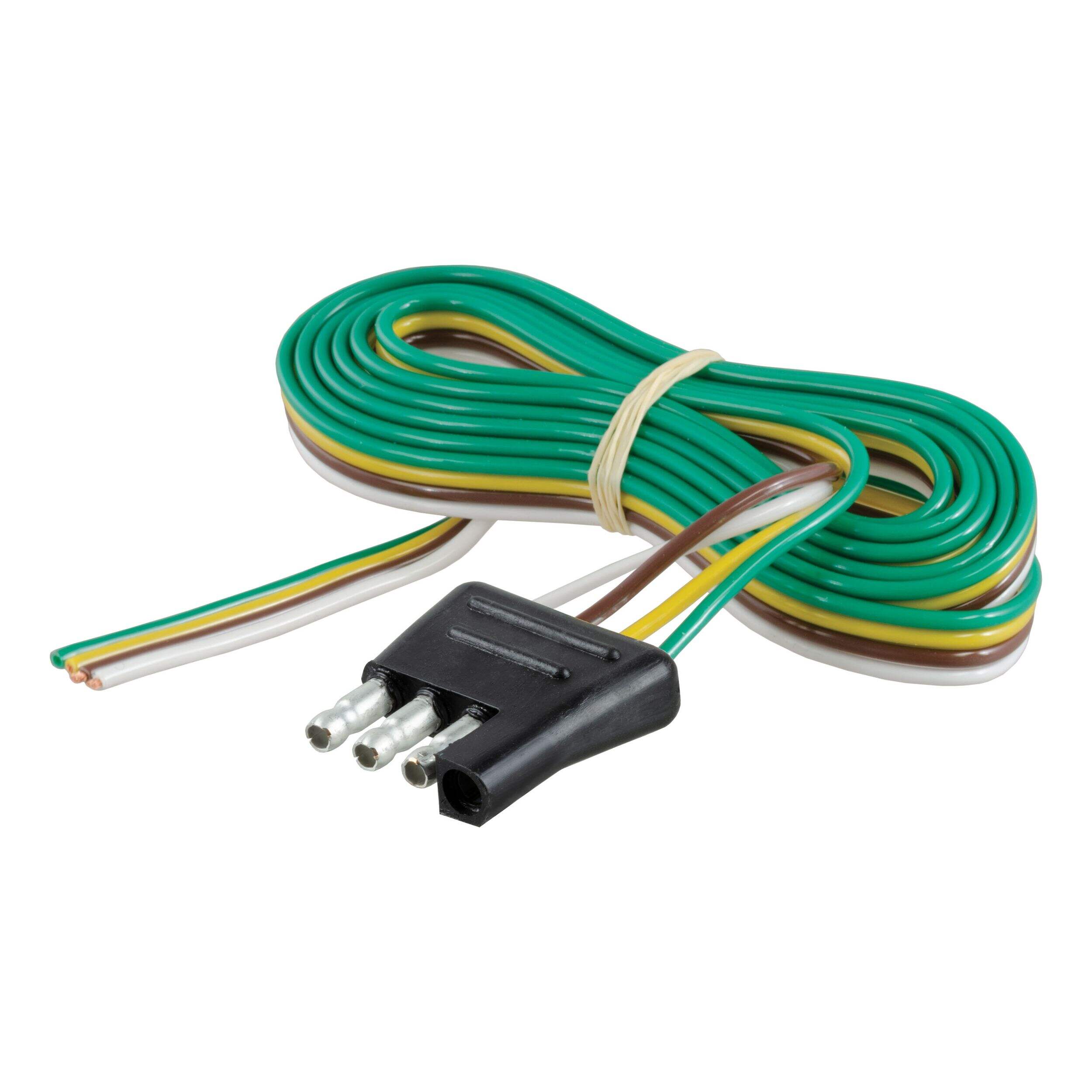 CURT 58348 4-Way Flat Vehicle Connector Plug & Socket with 48-in Wire Front_Angled_Left