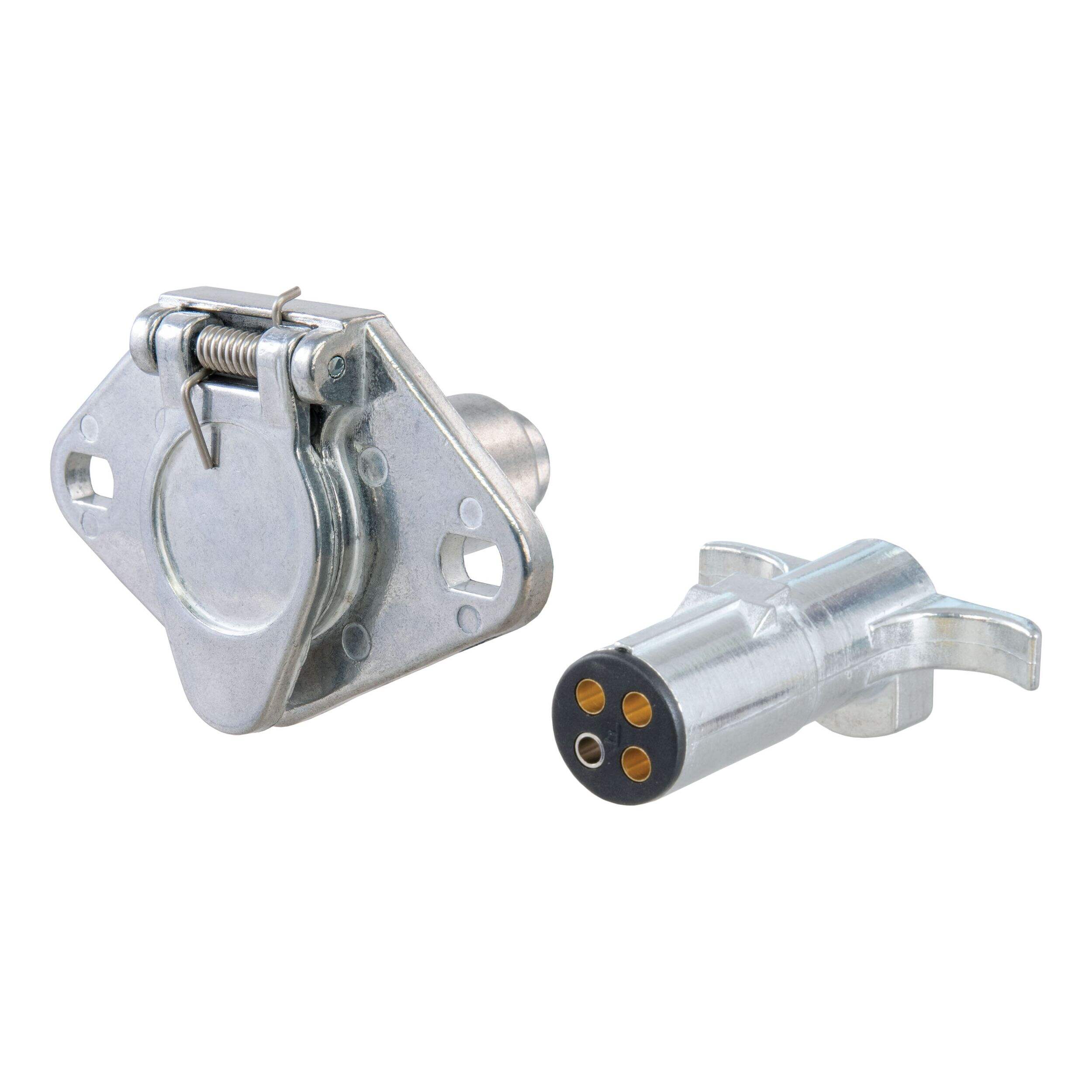 CURT 4-Way Round Connector Plug & Socket (Packaged) Front_Three_Fourths_Angled_Left