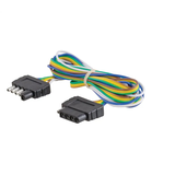 CURT 5-Way Flat Connector Plug & Socket with 72-in Wires (Packaged) Front_Angled_Left