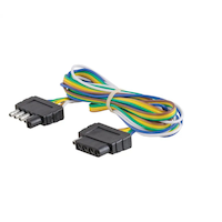 CURT 5-Way Flat Connector Plug & Socket with 72-in Wires (Packaged) Front_Angled_Left