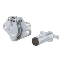 CURT 58092 6-Way Round Vehicle & Trailer Connector Plug & Socket Front_Angled_Left