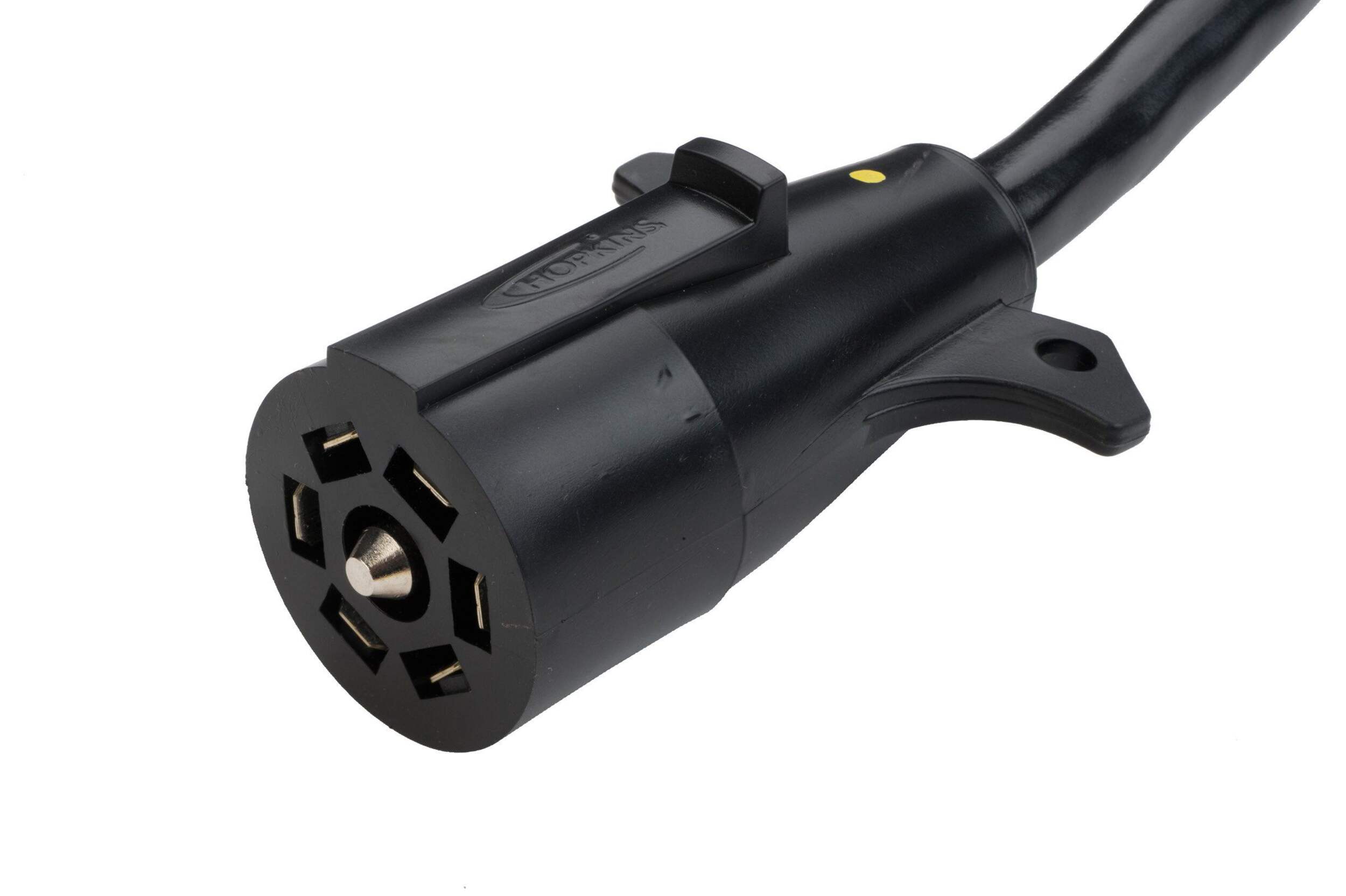 Connecteur moulé à lame 7 voies avec câble avec câblage SAE Hopkins Towing Solution, 6 pi Front_Three_Fourths_Angled_Left