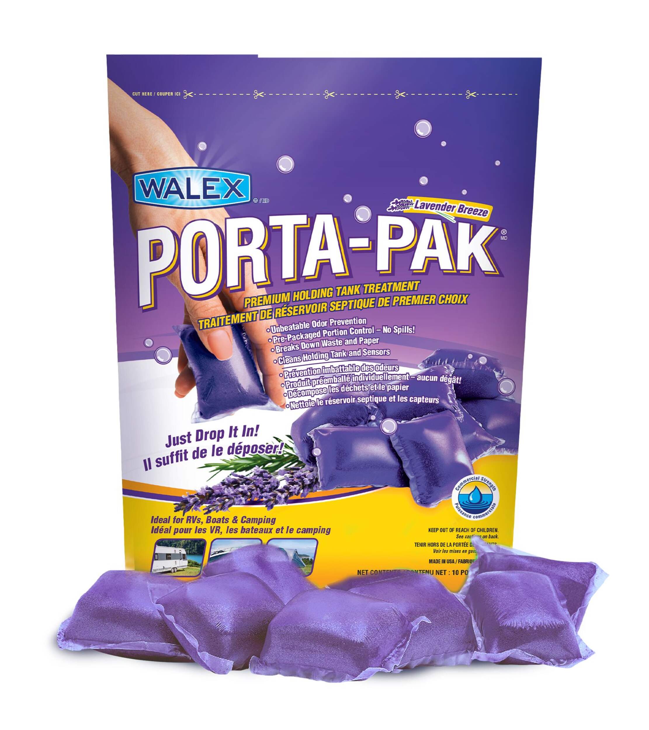 Walex Porta-Pak Holding Tank Deodorizer, Lavender Scent Front_Flat
