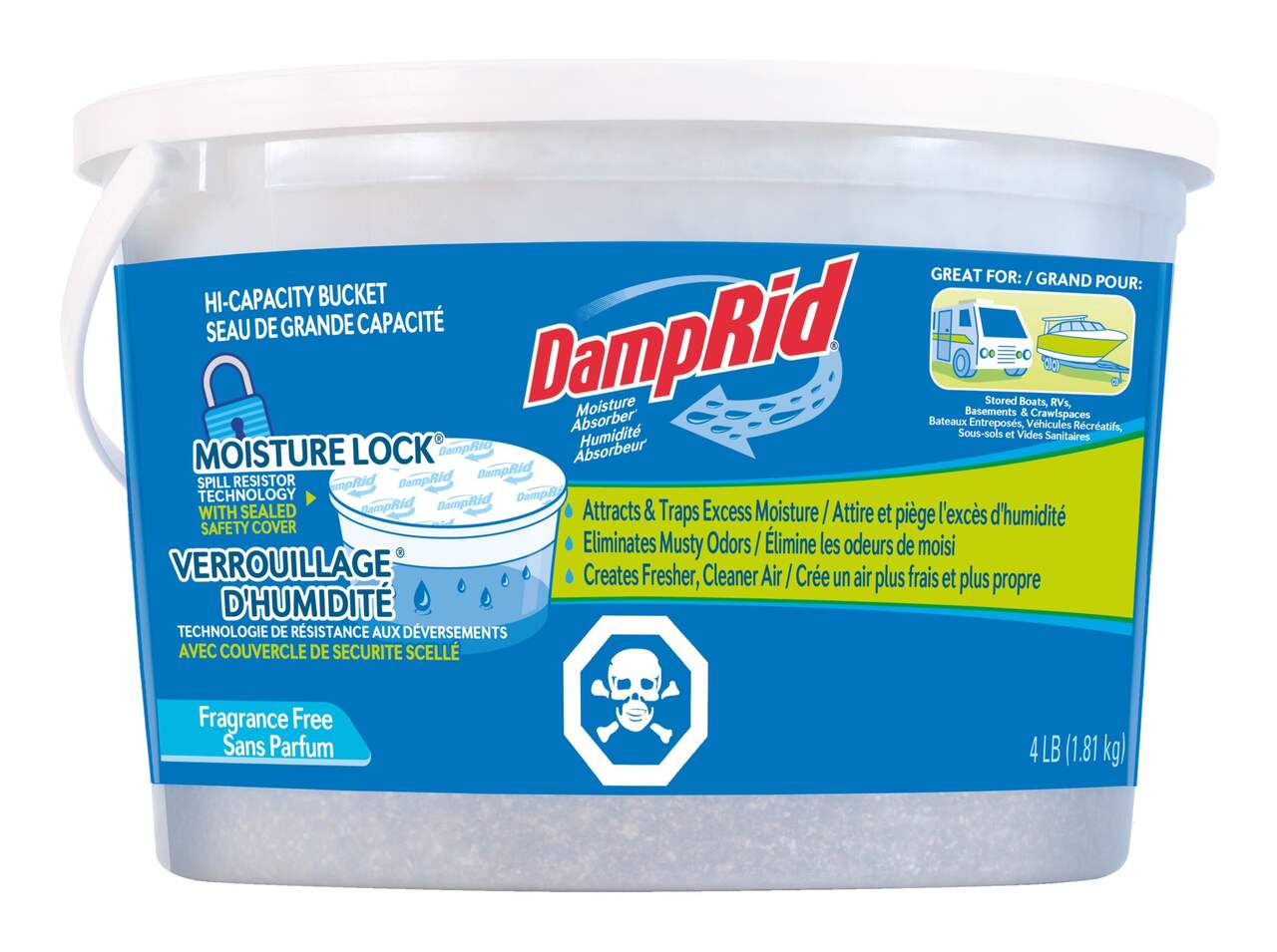 DampRid Hi-Capacity Moisture Absorber Bucket, Fragrance-Free