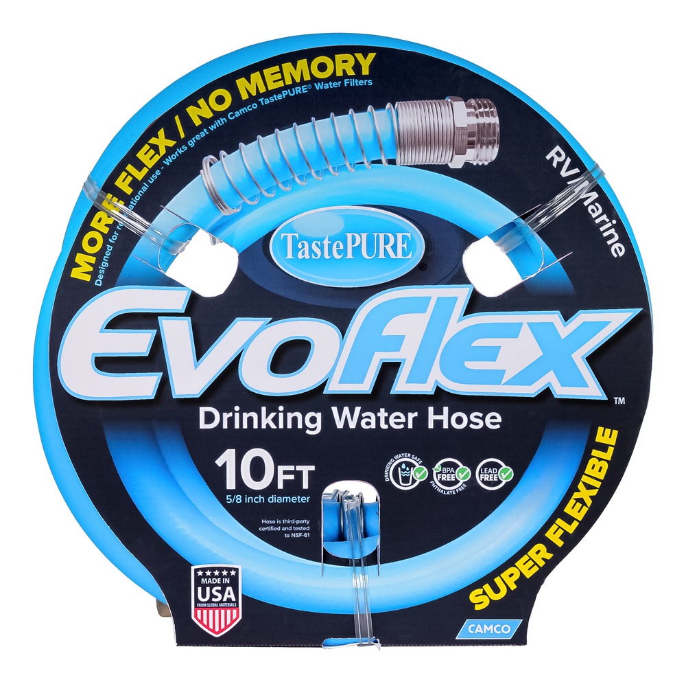 CAMCO 22592 EvoFlex 10ft 5/8in ID Drinking RV Water Hose, Blue
