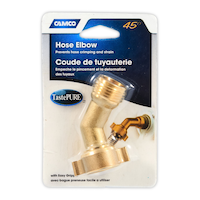 CAMCO 45-Degree Hose Elbow with Gripper, Fits .75-11.5 NH Hose Front_Flat