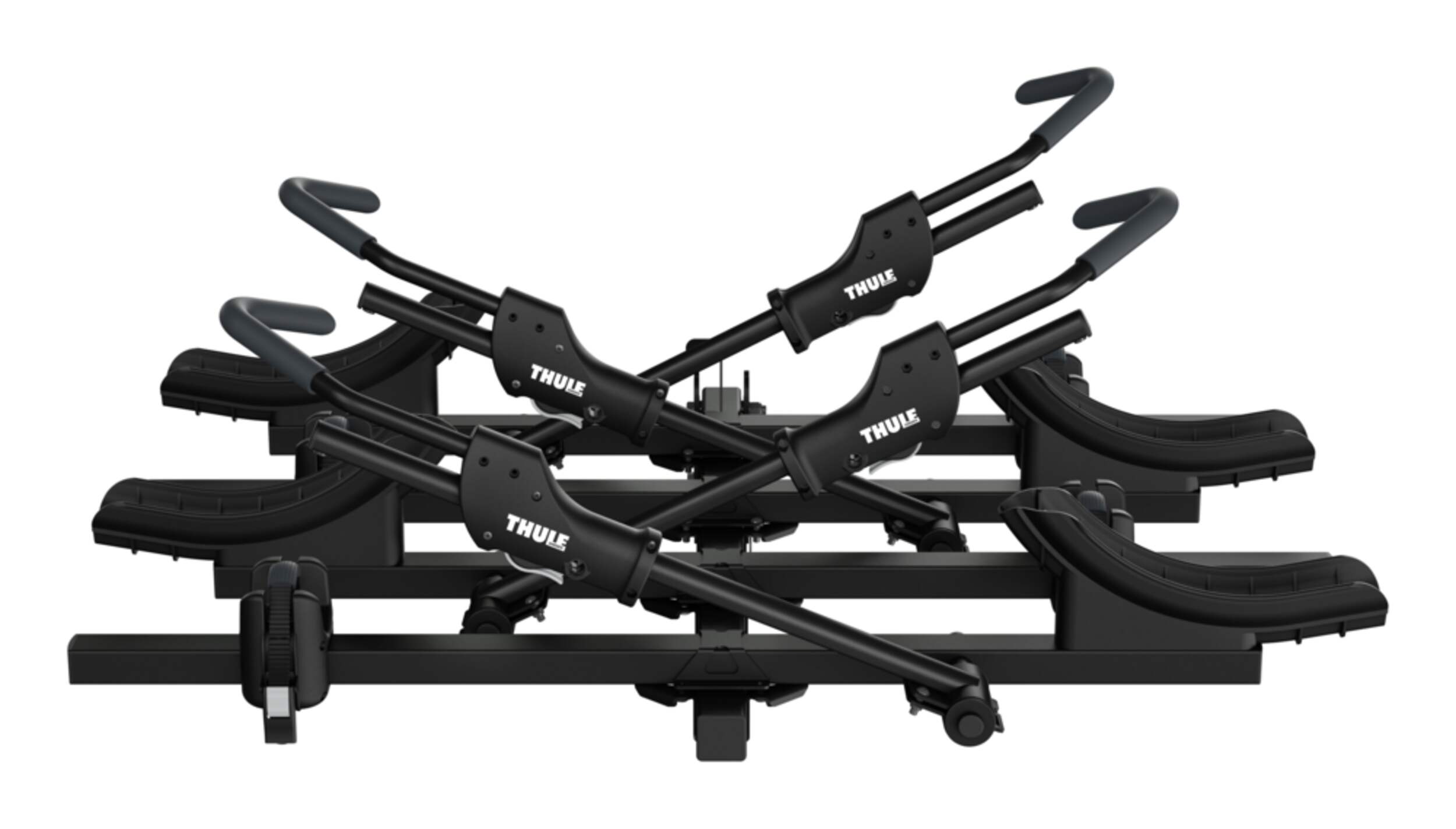 Thule T2 Classic PRO XT Add-On 4-Bike Hitch Mount Bike Rack, Fits 2-in Receiver, Black Front_Elevated