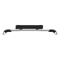 Thule SnowPack Stainless Steel Roof Top Mount Ski/Snowboard Rack, Large, Black, 2-pc Front_Flat