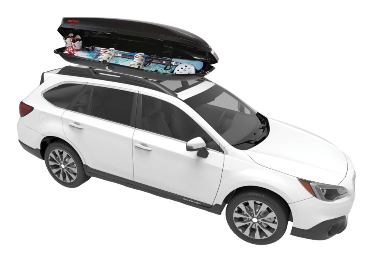 Yakima Skybox 12 Rectangle Shaped Carbonite Roof Top Cargo Box w SKS Lock Black Canadian Tire