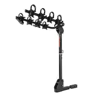 CURT 18030 2-Bike To 4-Bike Two Arm Hitch Mount Bike Rack, Fits 1-1/4, 2-in Receiver, Black Front_Three_Fourths_Angled_Left