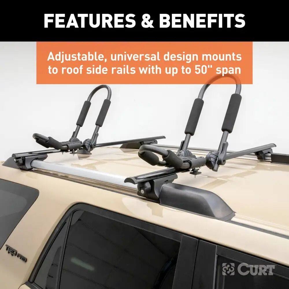 CURT Universal Aluminum Raised Rail Roof Rack And Crossbars Black 53 3 8 in 2 pc Canadian Tire