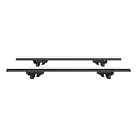CURT Universal Aluminum Raised Rail Roof Rack And Crossbars, Black, 53-3/8-in, 2-pc