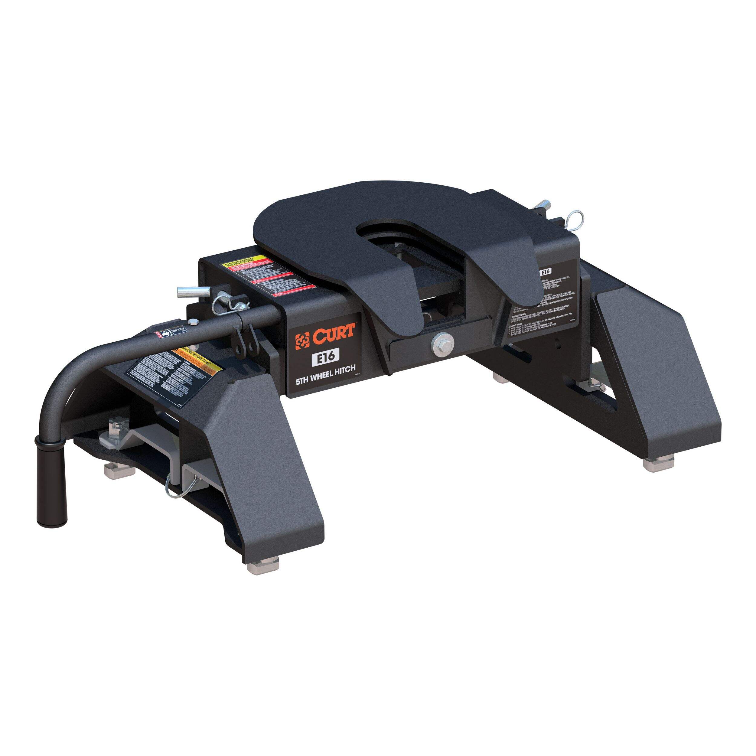 CURT 16097 E16 5thWheel Hitch, 8-ft Bed Puck System, Select Chevrolet Silverado, GMC Sierra Front_Three_Fourths_Angled_Right