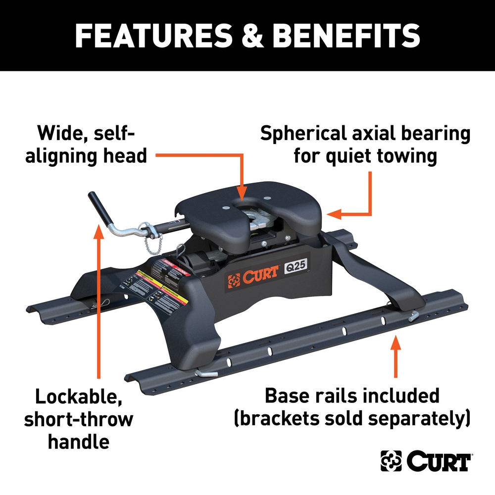 CURT Q25 5th Wheel Hitch with Rails Canadian Tire