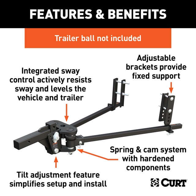 CURT LightDuty TruTrack Weight System (58K lb, 359/16in Bars