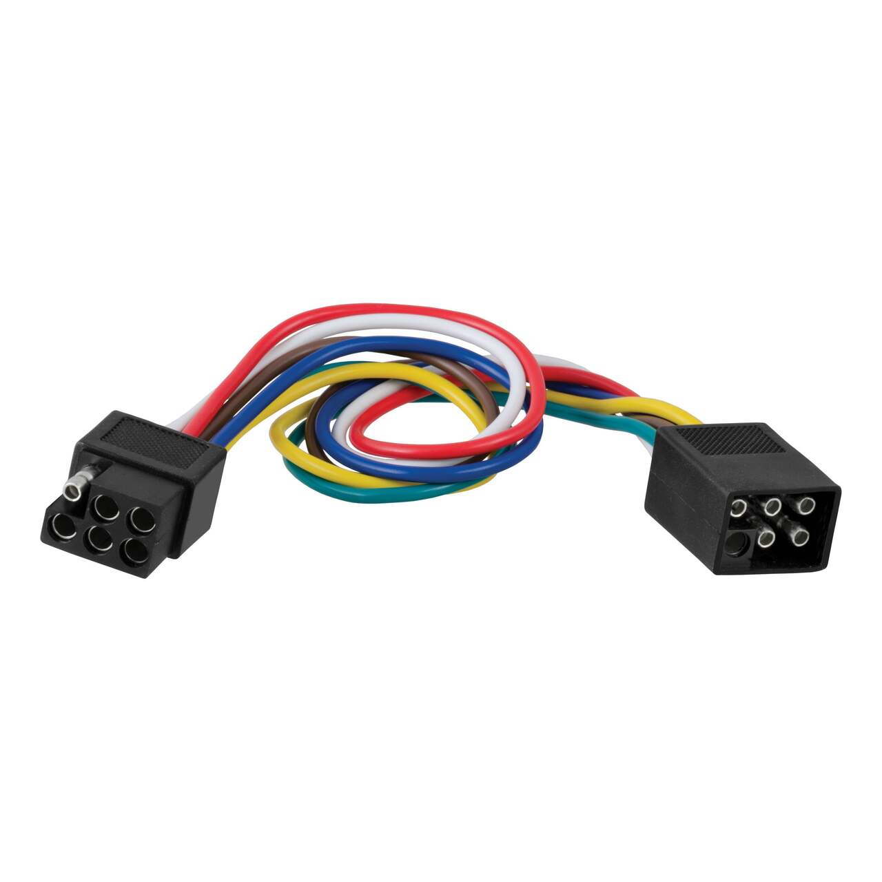 CURT 58034 6-Way Square Vehicle & Trailer Connector Plug & Socket